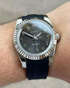 Seiko DateJust-Black Arabic (Silicone Band)