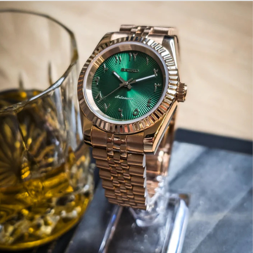 Seiko DateJust - Premium Green Arabic Dial rose Gold