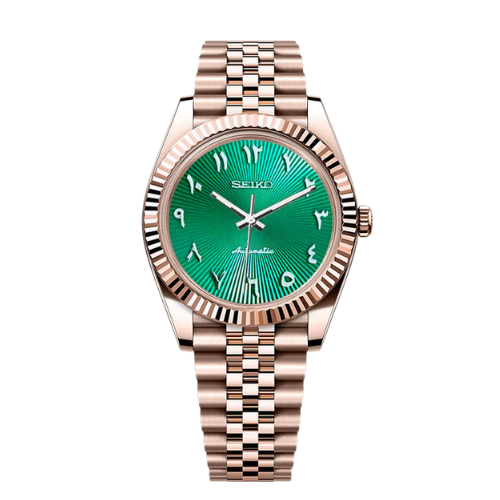 Seiko DateJust - Premium Green Arabic Dial rose Gold